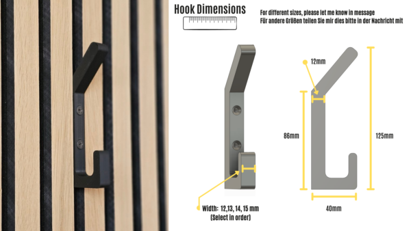 Acoustic panel L-Shape Hook Size